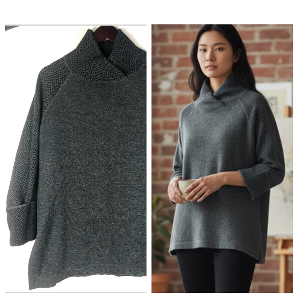 DAKINI Sweater Pullover Sweatshirt 1X 16 18 Plus Gray Outerwear